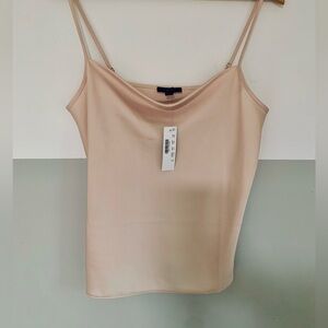 NWT J CREW silky cowl neck cami, adjustable straps, dusty rose. Size S